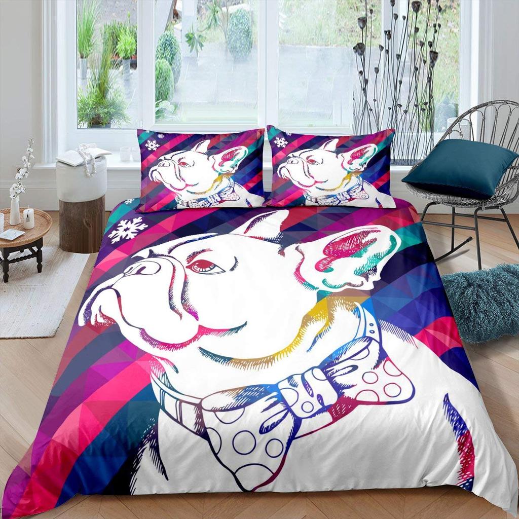 Мультяшный мопс, комплект постельного белья с милой собачьей тематикой, мягкий чехол для одеяла для детей, постельное белье из полиэстера