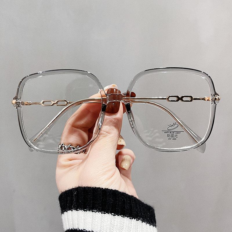 Big Square Shape Women'S Glasses Frame Korean Stylish Blue Light Blocking Eyeglass Frames  Material Decorative Glasses