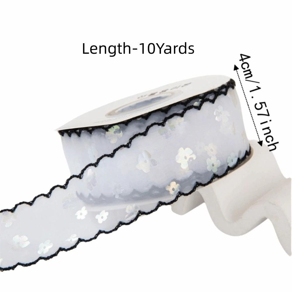Sequin Snow Gauze Fabric Ribbons Stripe Pattern DIY Ribbons New Satin Ribbons Gift Wrapping