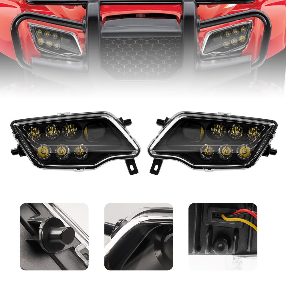 Светодиодные фары в сборе для квадроциклов UTV SXS Honda Pioneer 1000 700 520 500 Rancher 420 Foreman 500 Rubicon Talon 1000R Аксессуары