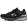 NB 990 V5 Кожаные Низкие Повседневные Городские Беговые Кроссовки Женские Черно-серые W990BK5(В)
