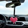 1 шт. Подвеска на зеркало заднего вида автомобиля в форме сердца с улыбающимся лицом, ручной работы, розово-красное сердце, подвеска для сумки в салон автомобиля