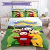 3pcs Custom Name Teletubbies Bedding Set Duvet Cover Closure Includes 1 Duvet Cover & 2 Pillowcases, Soft and Comfortable for All Seasons.