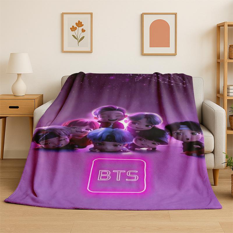 Kpop BBTS Fashion Group Звездное Фланелевое Одеяло Мягкое Теплое Плед для Спальни Гостиной Кровати Путешествий Кемпинга Пикника Подарок