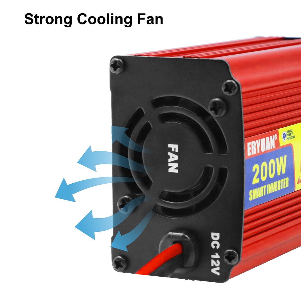 Автомобильный инвертор питания DC/AC универсальная розетка AC с портом USB-зарядки 200 Вт штекер прикуривателя/адаптер-клипса DC 12В в AC 220В