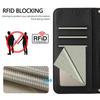 For iPhone 16 Pro Max Wallet Case RFID Blocking Calf Texture Leather Stand Phone Cover with Strap