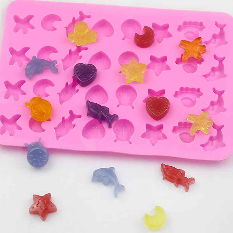 Marine Life Gummy Mold Silicone Chocolate Mold Party Baking Mold Fire Paint Wax Pellet Mold Epoxy Mold Biscuit Mold