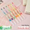 6-Pack Fluorescent Liquid Pens: Instant Ink Flow, No Press Needed for Marking, Highlighting, & Note-Taking In Style.