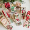Xmas Linen Christmas Ribbon Tree Printed Bouquet Ribbon Gift Box Packing Strap  Christmas Decor