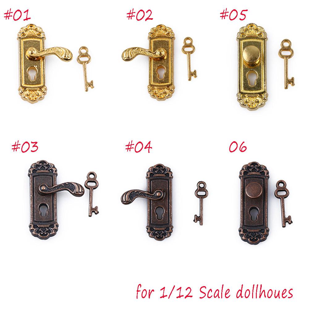 1pc Funny Retro Vintage Mini 1/12 Dollhouse Miniature Key Door Lock