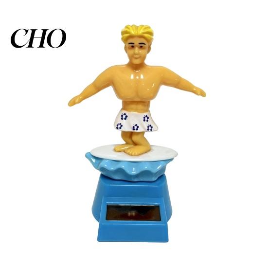 Car Dashboard Solar Toy Surfer Boy Nodding Toy, Cartoon Bobblehead for Anti-slip Decoration Dashboard, Auto Swing Shaking Figure Office Desk Accessory