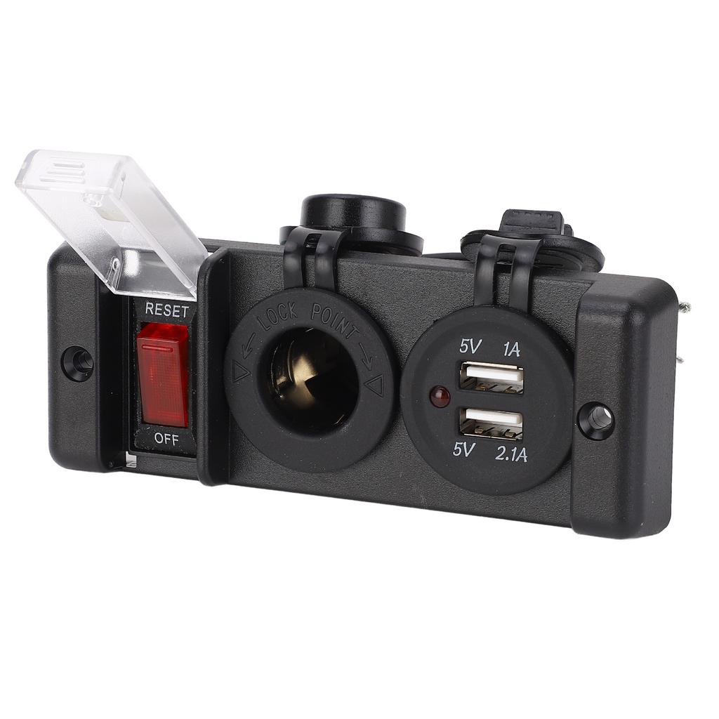 3 в 1 комбинированный выключатель питания с красным светом, автоматический выключатель с двумя USB-портами и прикуривателем 12 В