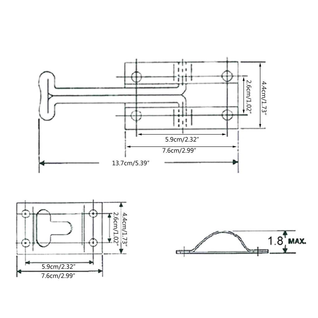 Stainless Steel Door Holder T-Style 4 inch White Entry Door Hardware
