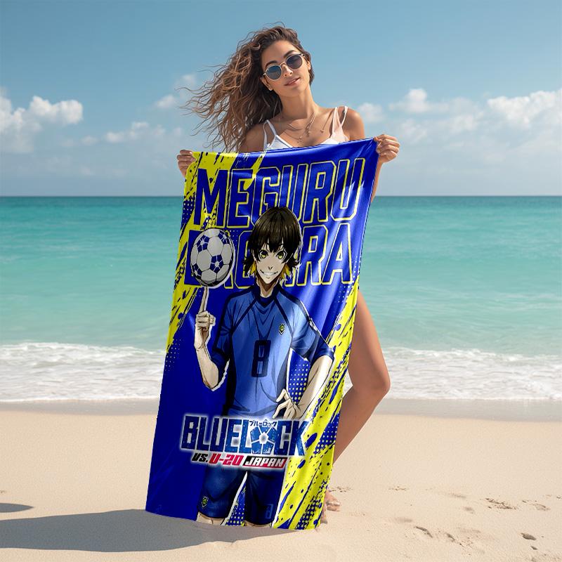 1pc Blue Lock U Japan Match Cartoon Quick Dry Microfiber Bath Towel for Swimming Surfing Camping Unisex Holiday. SJT720113