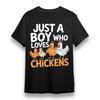 Men's Oversize T-shirt With Just A Boy Who Loves Chickens Unisex 100% Cotton Tee