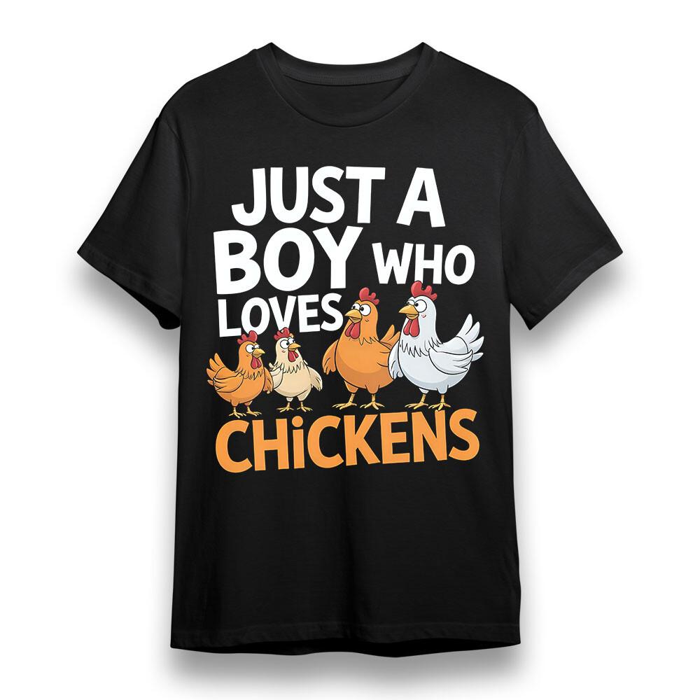 Men's Oversize T-shirt With Just A Boy Who Loves Chickens Unisex 100% Cotton Tee