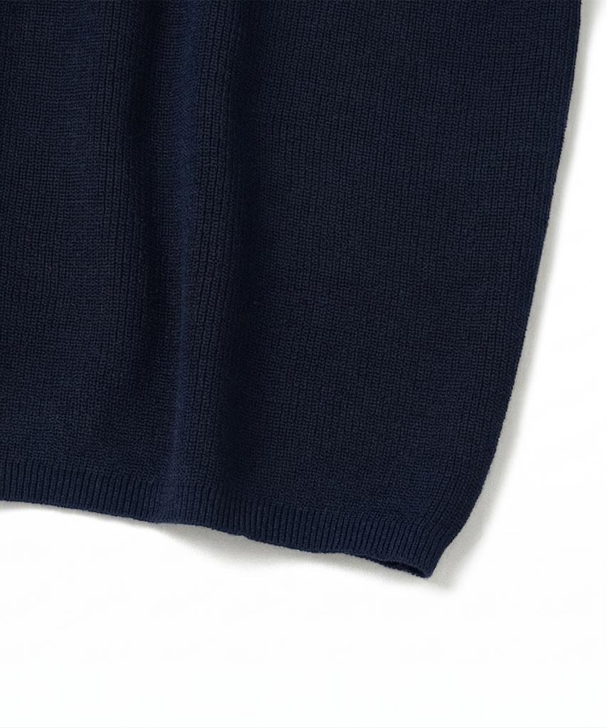 KNITTED Coolever Pk Crop Short Sleeve Knit Tee Navy