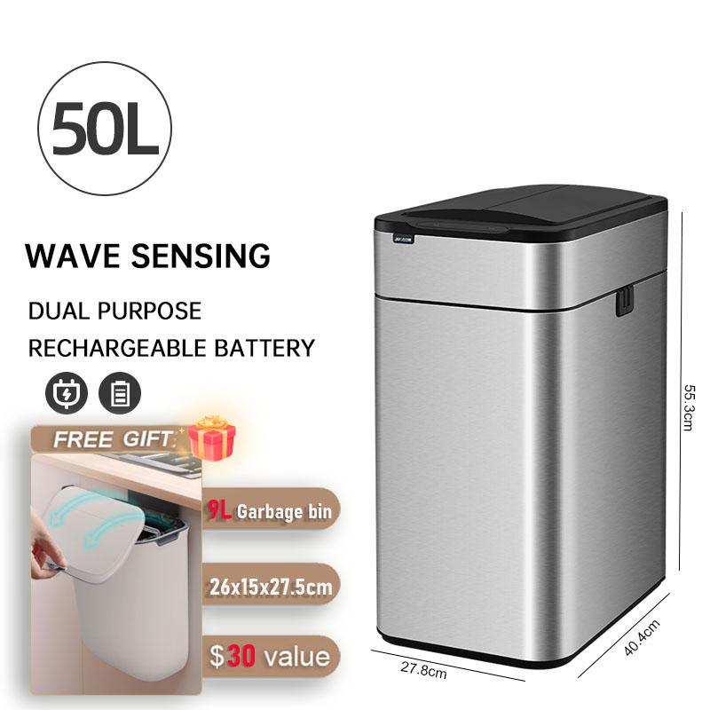 Умный мусорный бак из нержавеющей стали, автоматический датчик, кухонное мусорное ведро, большая емкость, корзины для пищевых отходов, корзина для мусора в ванной комнате