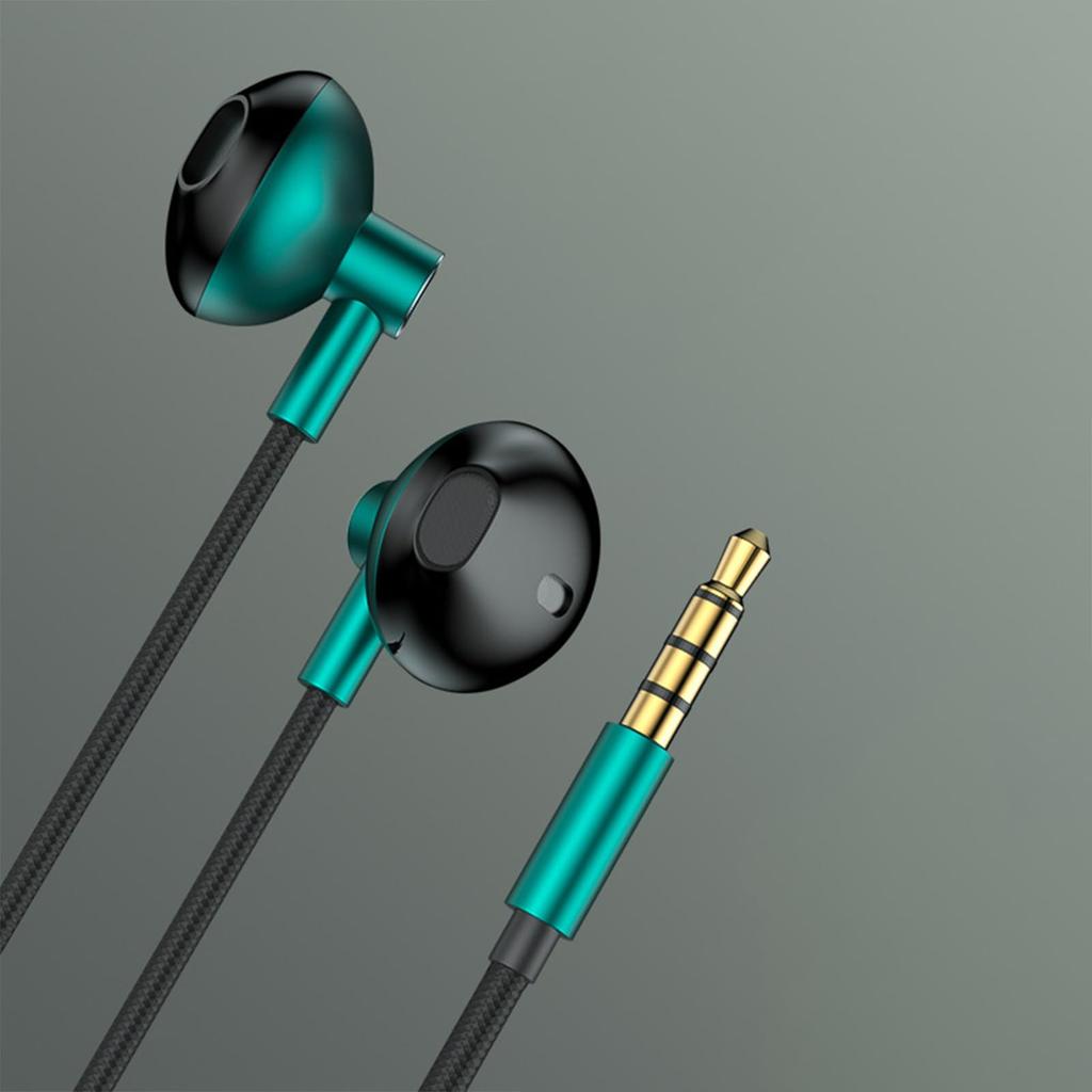 Wired with Volume Voice Compatible with Earphones, 3.5mm Jack, In-ear Type, Microphone, Control, Calls, Green, iOS, iPad, Android, PC, MP3, Etc.