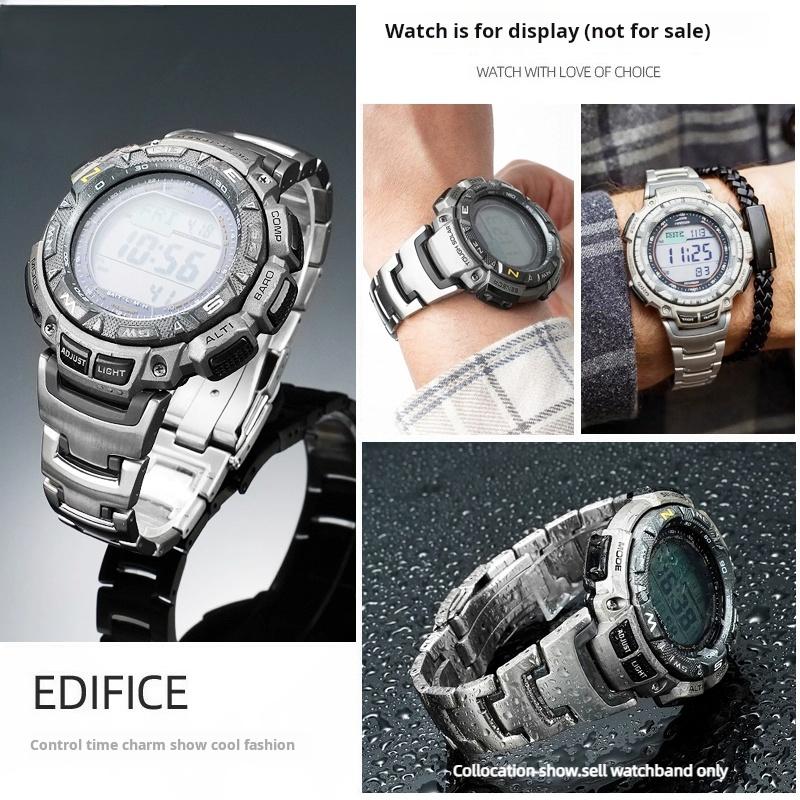 Легкий титановый ремешок Для часов Casio Protrek PRG-240 PRG-130Y PRW-1500 Металлический браслет с вогнутым креплением мужской Силиконовая резиновая лента