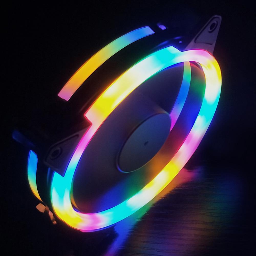 120 мм Светодиодный Охлаждающий Вентилятор 12 см RGB Радиатор Радужный Бесшумный Вентилятор Гранильный Алмазный Вентилятор Охладитель Корпуса ПК Контроллер Прямая поставка