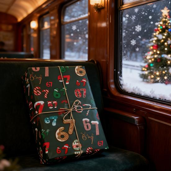 67 Рождественская упаковочная бумага Смешная 6 7 Мем Праздничная подарочная упаковка Санта Шесть Семь Праздничная упаковочная бумага для подростков Рождественский подарок DIY поделки