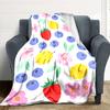1pc Fruit Garden Lightweight Flannel Blanket, Comfortable and Warm Blanket, for Office and Camping Sofa Bed, Livingroom006