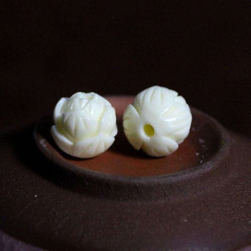 Бусины из ракушек белого лотоса – круглые разделительные бусины для самодельных украшений