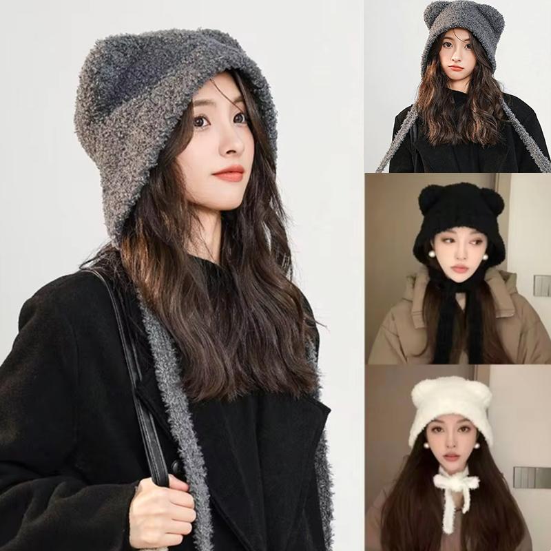1 шт. корейская шапка вязаная шапка шерстяная шапка плюшевая шапка теплая защита ушей головная шапка
