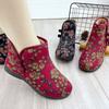Cotton Boots Winter Soft-soled Cotton Shoes Women's Comfortable Velvet Warm Ethnic Style Mother Cotton Shoes the Elderly Grandma Cotton Boots