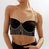 Exaggerated Beach Bikini Sexy Body Chain Fashionable Metal Tassel Diamond Temperament Chest Chain