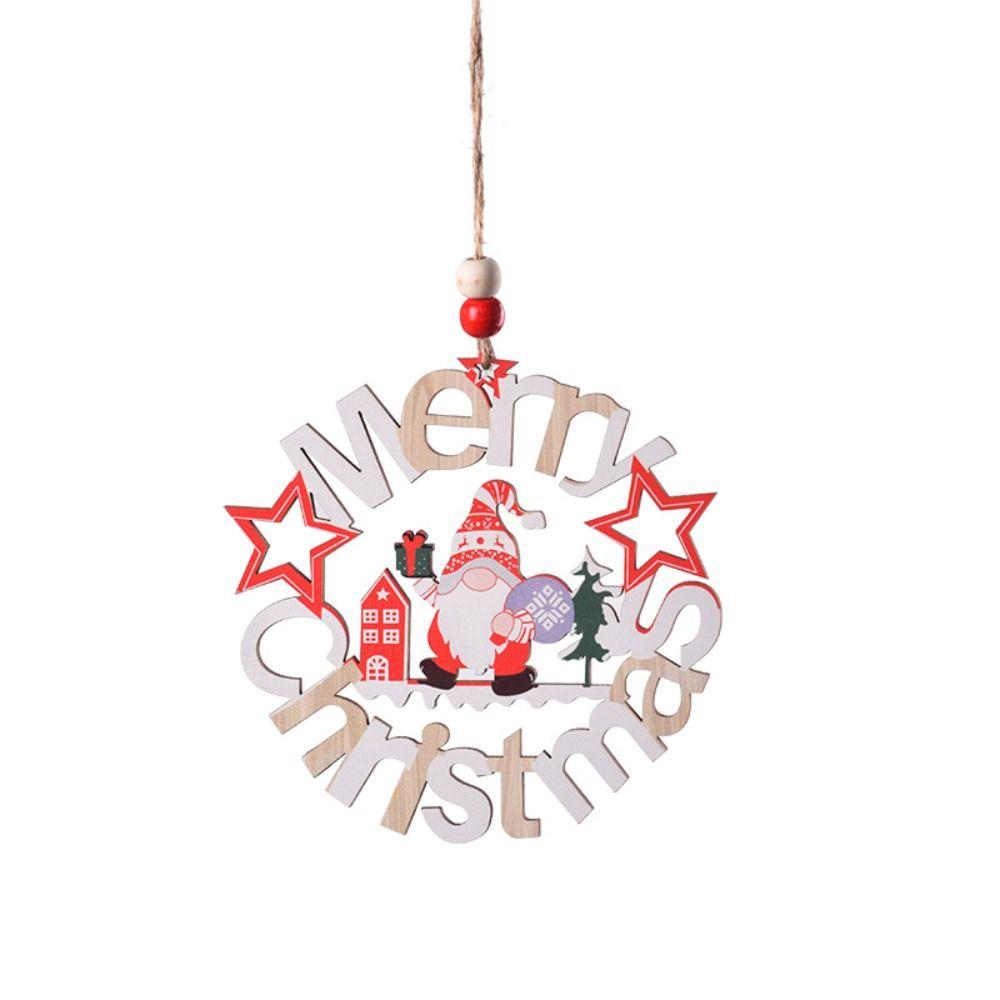 Hollowed Out Christmas Tree Pendant Rudolph Christmas Decoration Christmas Wooden Pendant Festival