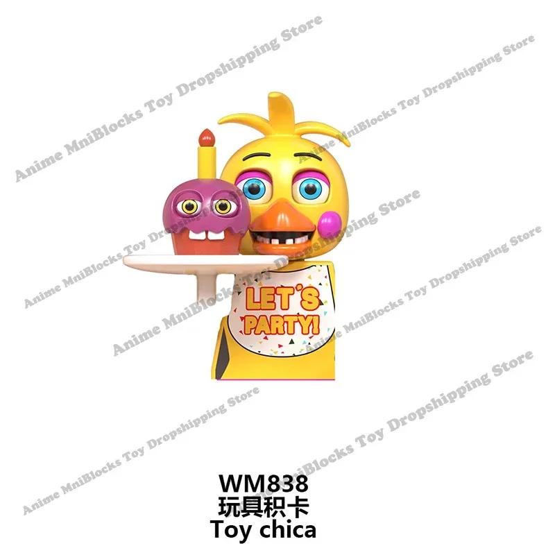 WM6074 WM6097 Сборка мини-кирпичиков FNAF Игровая фигурка Чика Фокси Медведь Бонни Кошмар Мальчик Малыш Скелет Триллер Игрушки подарок