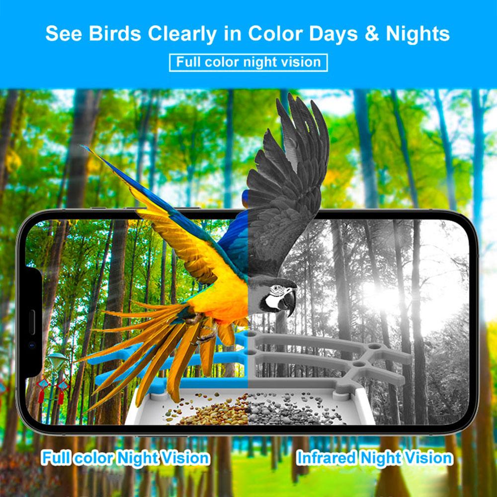 Smart Bird Feeder with Camera 2L Capacity Bird Feeder for Outdoors with Solar Panel Built-in