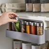 Kitchen Spice Rack Self-adhesive Wall-mounted Under-shelf Seasoning Bottle Storage Rack Spice Organizer Storage Holders & Racks