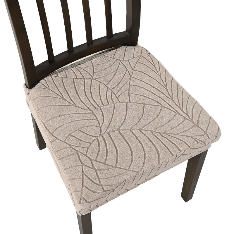 Stretch Dining Chair Cover 1pc Leaf Jacquard Dustproof Slipcover Easy to Install for Home Hotel Wedding Decoration