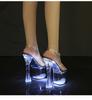 Новые туфли для ночного клуба на толстом каблуке, светящиеся туфли, женская обувь, туфли для подиума, туфли для танцев на шесте, босоножки со кристальной подошвой LFD-10367-Q1