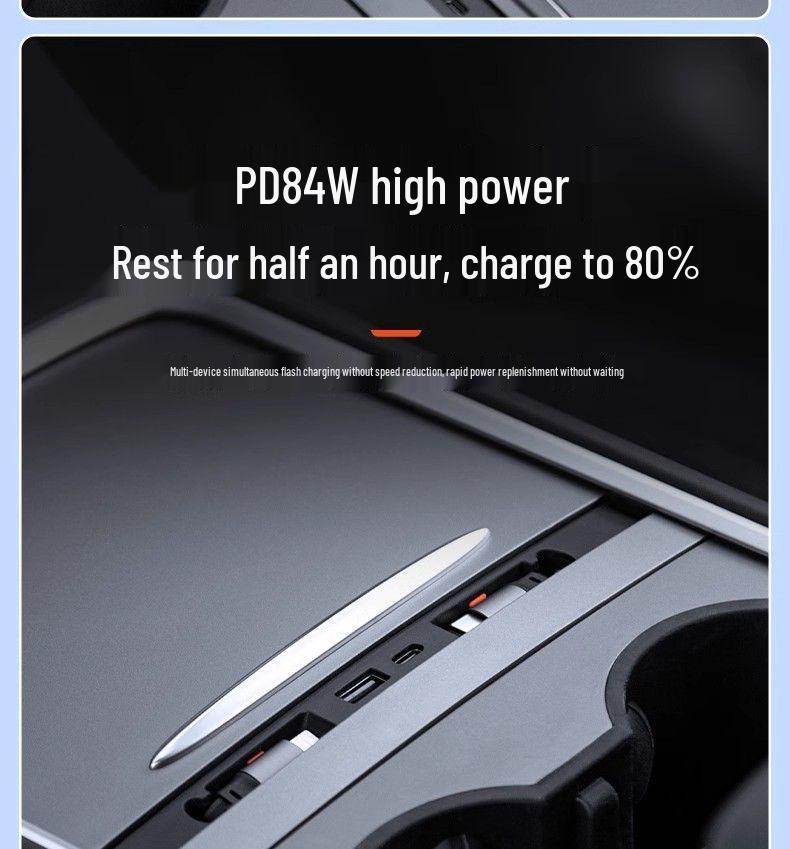 Tesla Model Y/3 Center Console Expansion Dock & Charging Hub Adapter