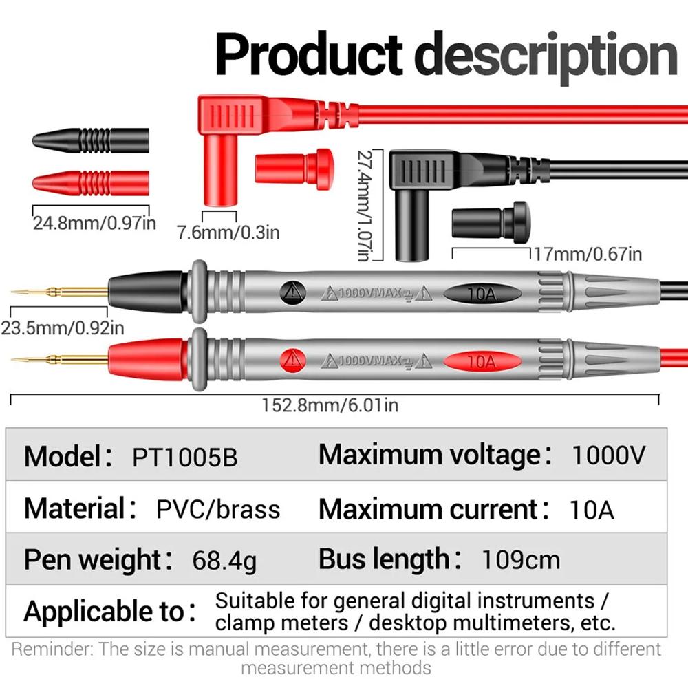 НОВЫЕ Цифровой Мультиметр Щуп Измерительные Провода 1000В 10А 20А Универсальный Игольчатый Наконечник Мультиметр Тестер Измерительный Провод Щуп Провод Ручка Кабель