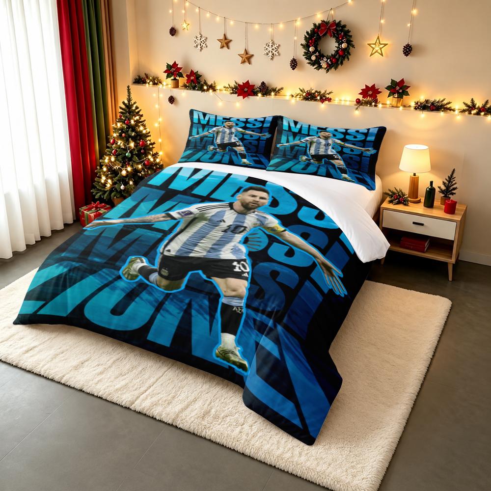 Lionel Messi Argentina Number 10 Celebration Bedding set (1 duvet cover, 2 pillowcases, duvet not included)