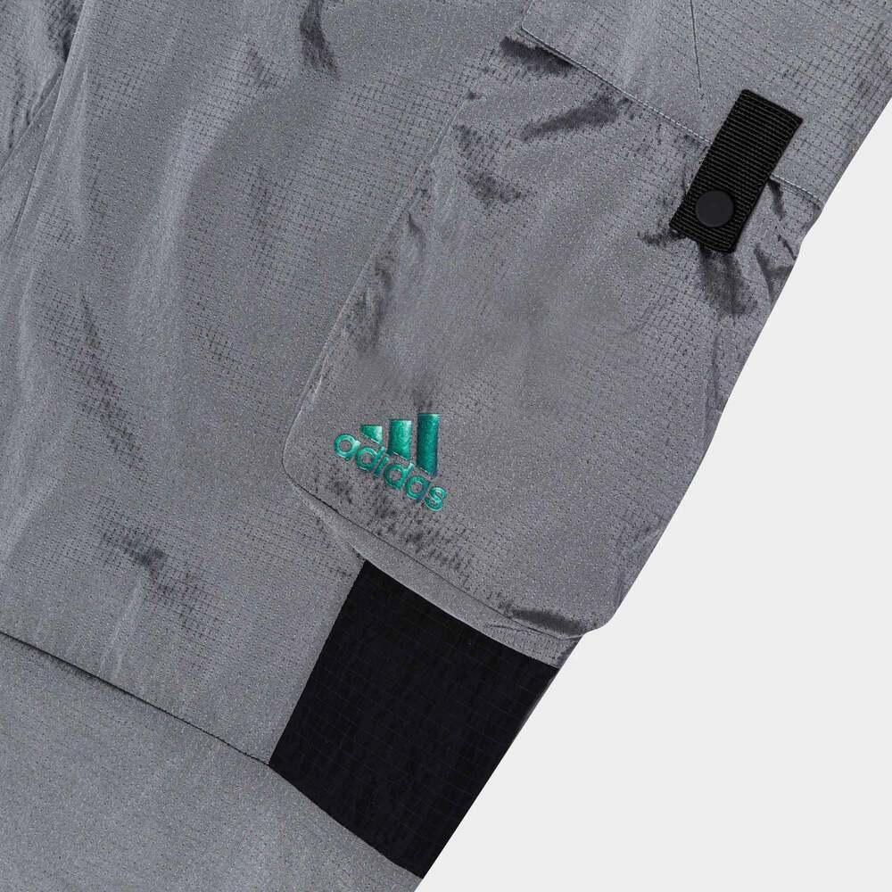 Adidas Лоскутные повседневные брюки с несколькими карманами и шнурком, мужские брюки серого цвета IC9251