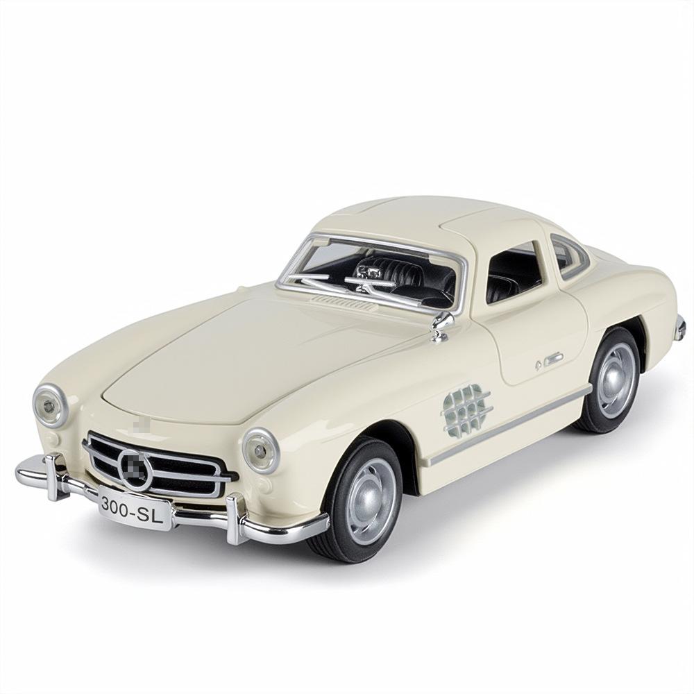 1:Масштаб 32 Миниатюрная модель винтажного автомобиля 300SL Игрушки Сплав Литье под давлением Звук Свет Двери Открываются Оттянуть Назад Украшение Модель для Подарков Детям