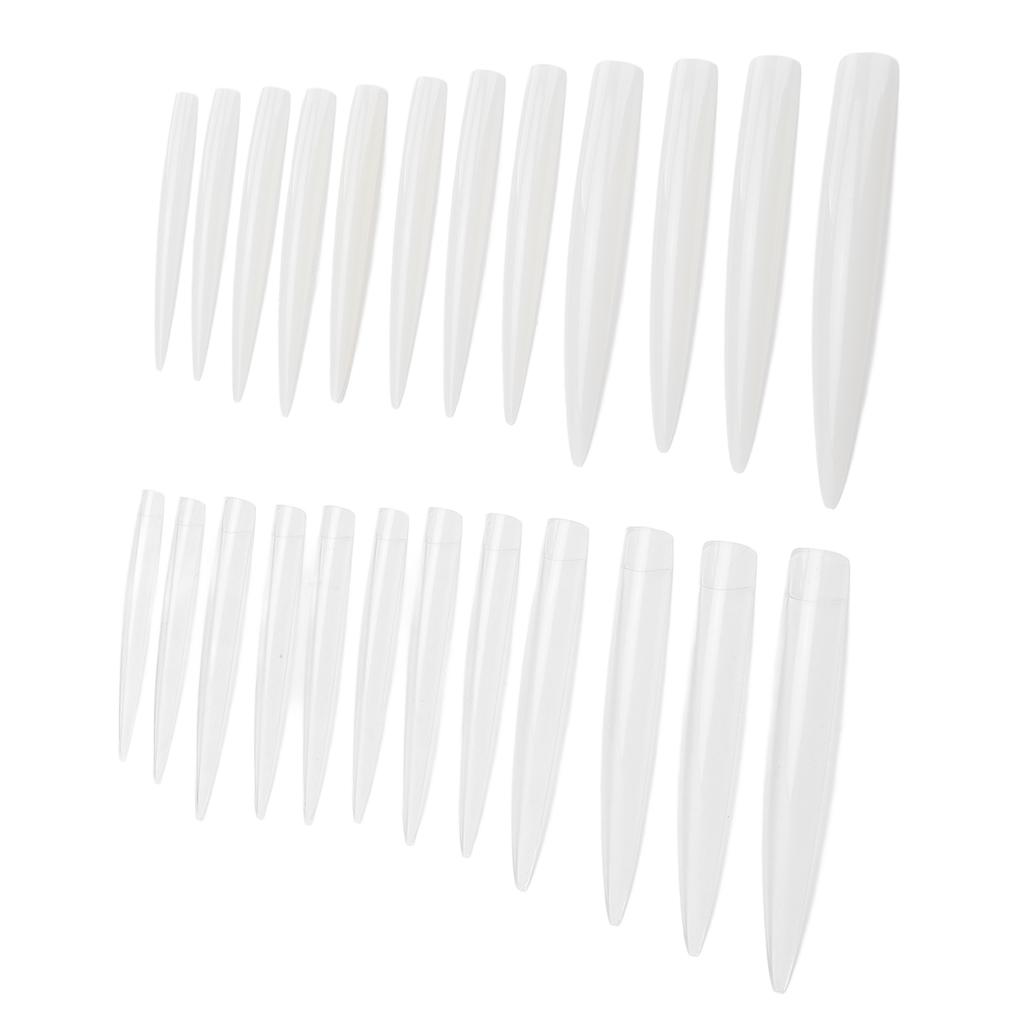 240 шт. Длинные типсы стилет прозрачные белые профессиональные накладные ногти полное покрытие экстра длинные типсы для акриловых ногтей