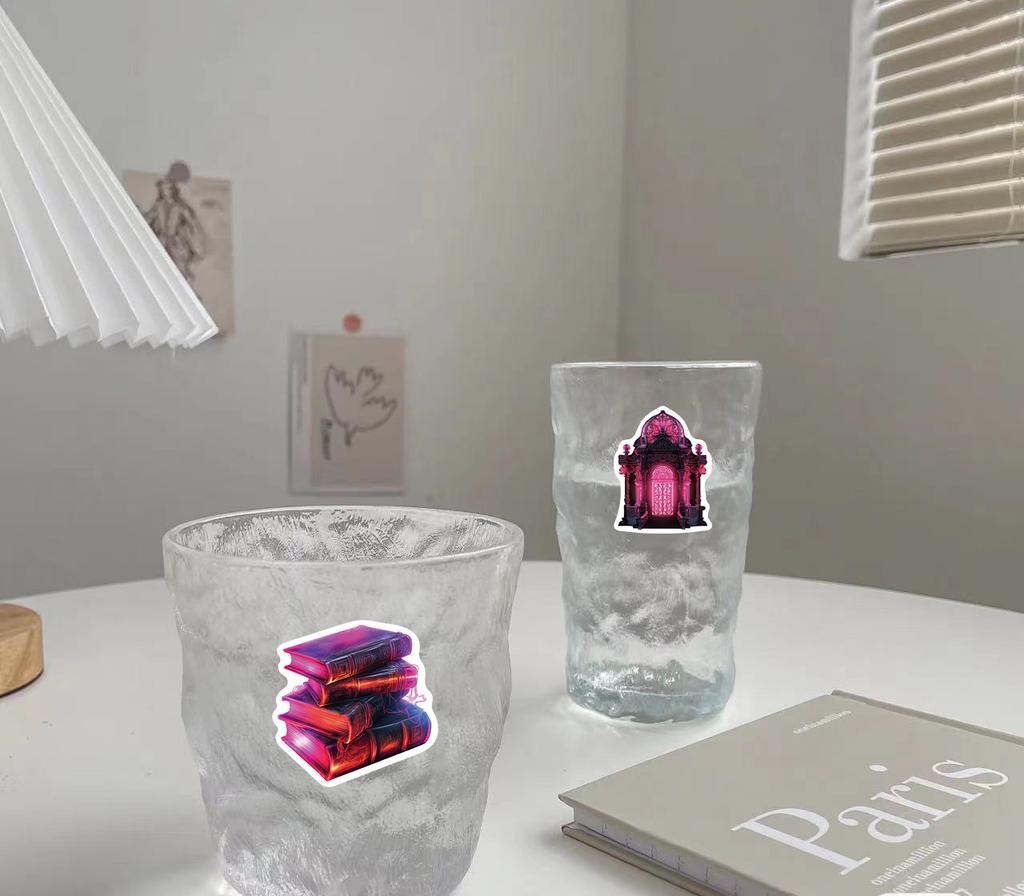 50PCS Halloween Purple Black Magic Stickers Skateboard Suitable Helmets Desktop Cartoon Graffiti Wall Bar Sticker Pack Wholesale