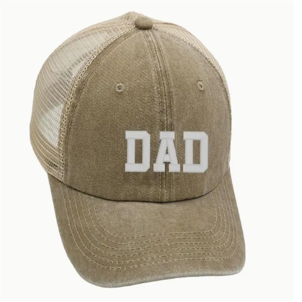 Visors DAD MOM Baseball Hats Mesh Net Sunscreen Hats Washed Distressed Faded Cap for Man Women