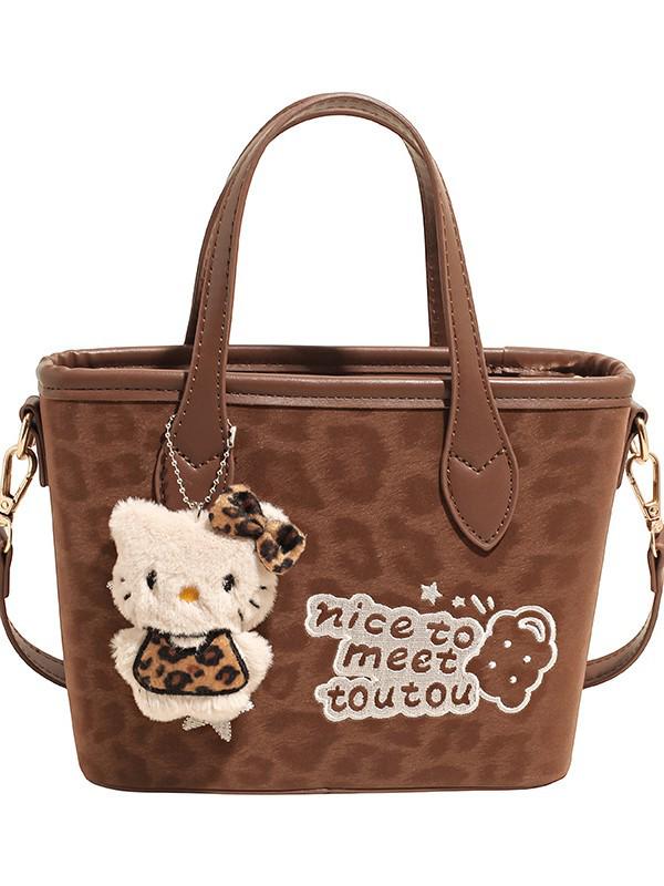 2025 Осень/Зима Ретро Леопардовый Принт Женская Универсальная Сумка-Ведро - Простая Повседневная Сумка Кроссбоди и На Плечо