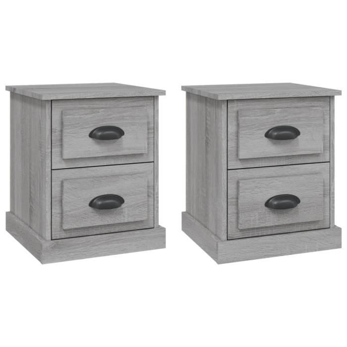 VidaXL Bedside Tables 2 Pcs Sonoma Grey 39x39x47.5cm Engineered Wood 816157