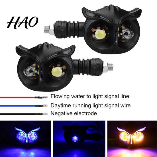Led Daytime Running Lights Motorcycle Turn Signal Lights, Owl Shaped LED 12v Waterproof Driving Modified Indicator Light for Most 12V Motorcycles SUVs