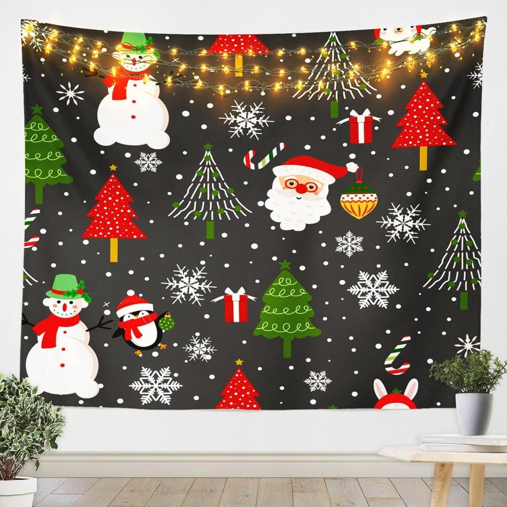 Рождественский Санта Клаус Настенный гобелен Рождественское настенное украшение Елка Настенное украшение Великолепная рождественская елка Камин Подарки