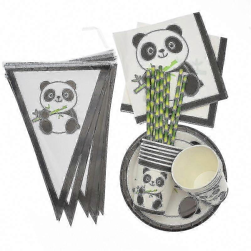 Panda Party Decorations Supplies Happy Birthday Banner Balloons Cake Toppers Gift Bags